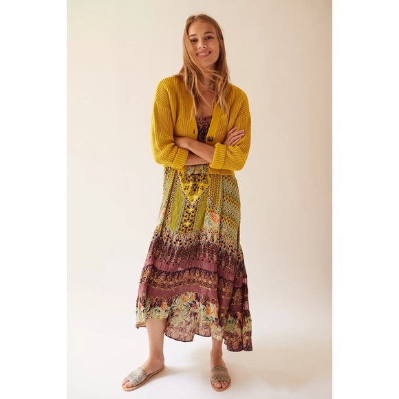 Anthropologie Floral Maxi Dress - Yellow and Purple - Picture 5 of 11